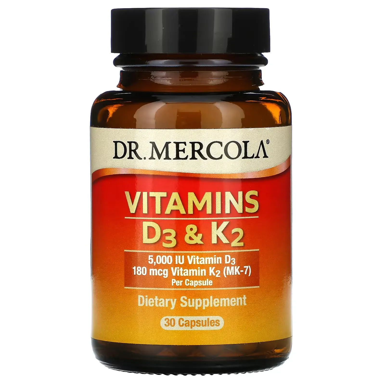 Vitamins D3 & K2, 30 Capsules