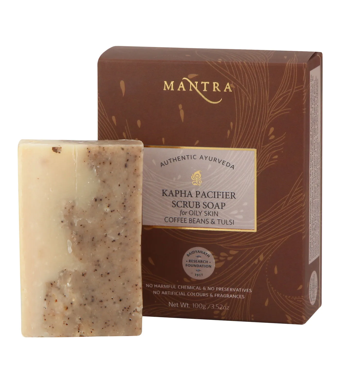 Mantra Herbal Kapha Pacifier Oily Skin Coffee Beans & Tulsi Scrub Soap