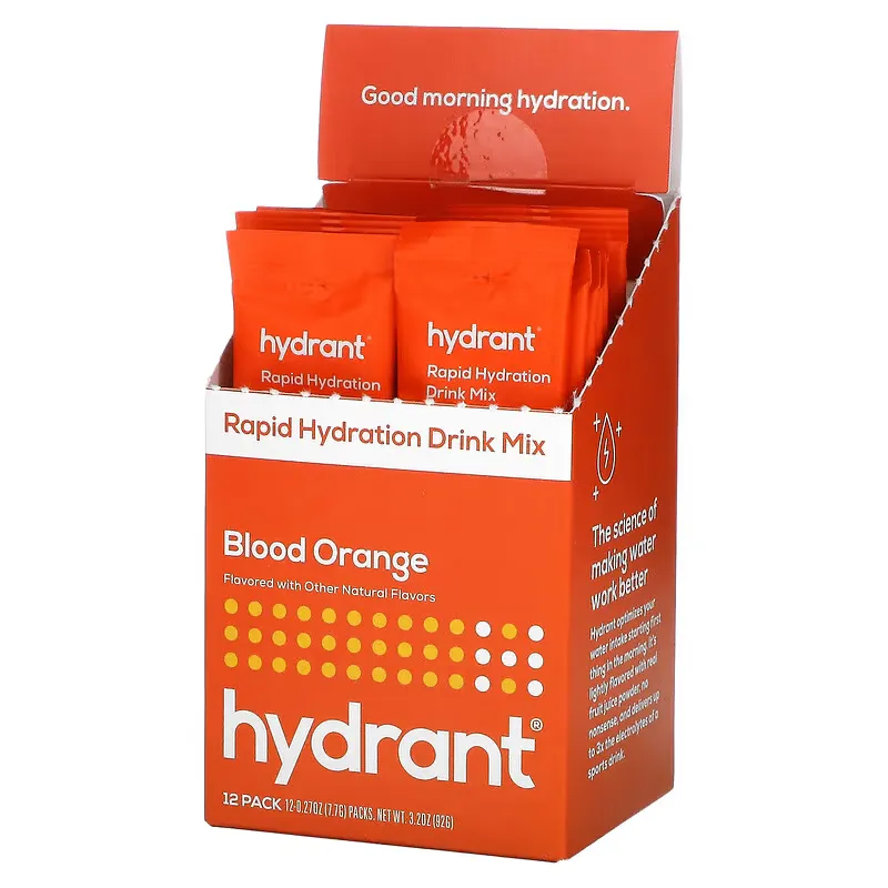 Rapid Hydration Drink Mix, Blood Orange, 12 Pack, 0.27 oz (7.7 g) Each