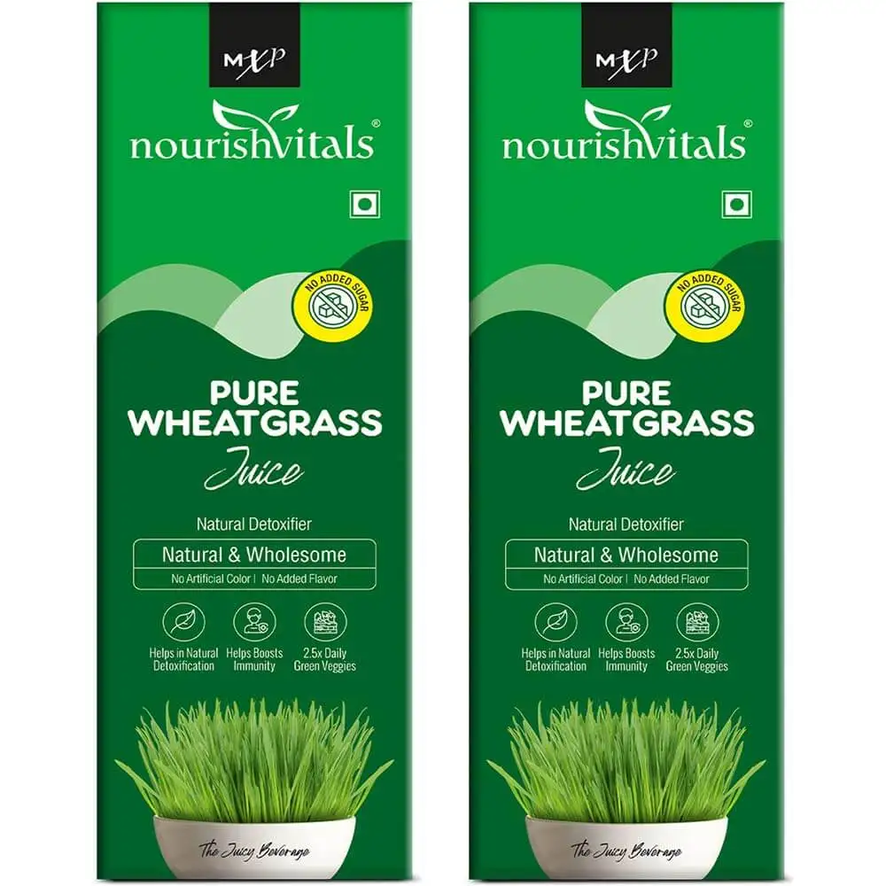 NourishVitals Pure Wheatgrass Juice,  Unflavoured (Pack of 2)  500 ml