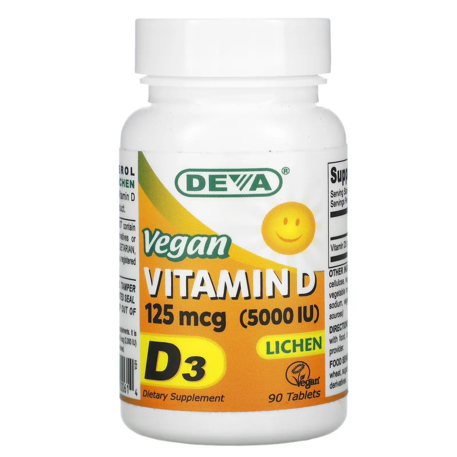 Vegan Vitamin D, D3, 125 mcg (5,000 IU), 90 Tablets