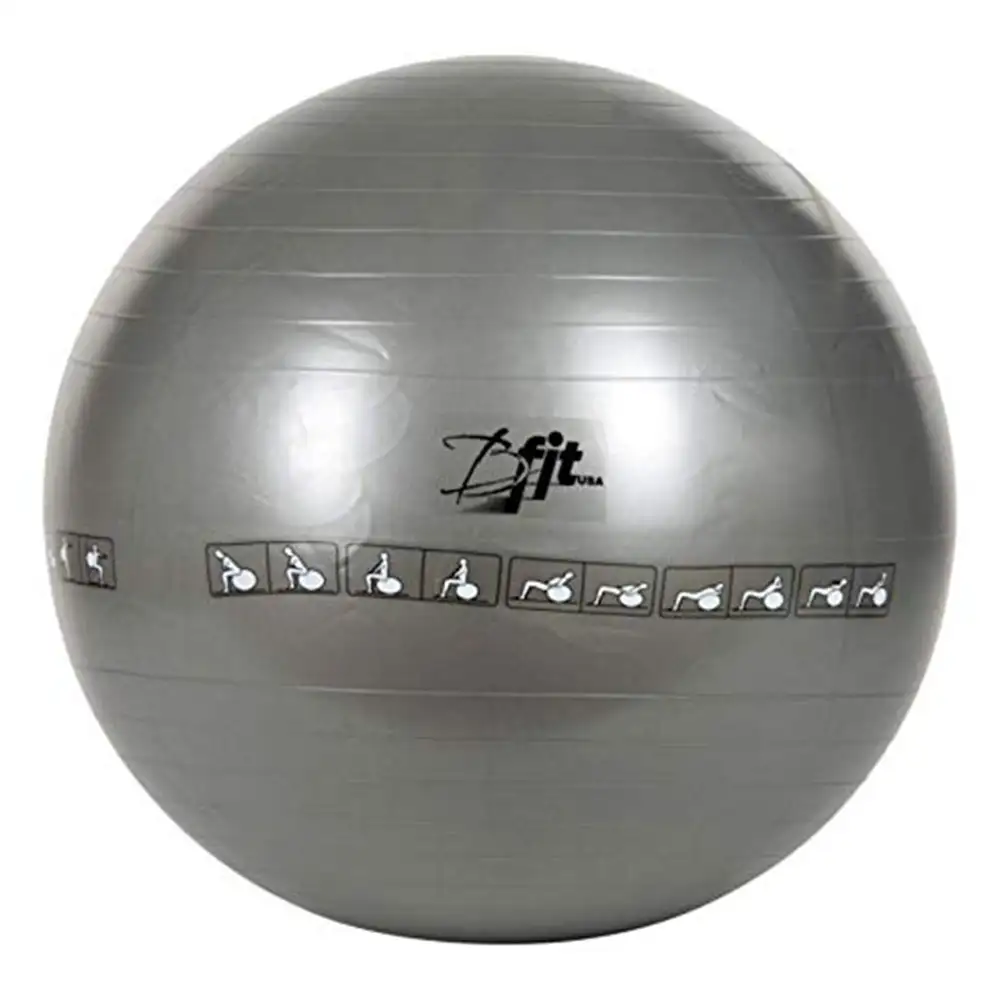 B Fit USA Exercise Printed Heavy Duty Silver Gym Ball (AB8104),  Silver  65 cm