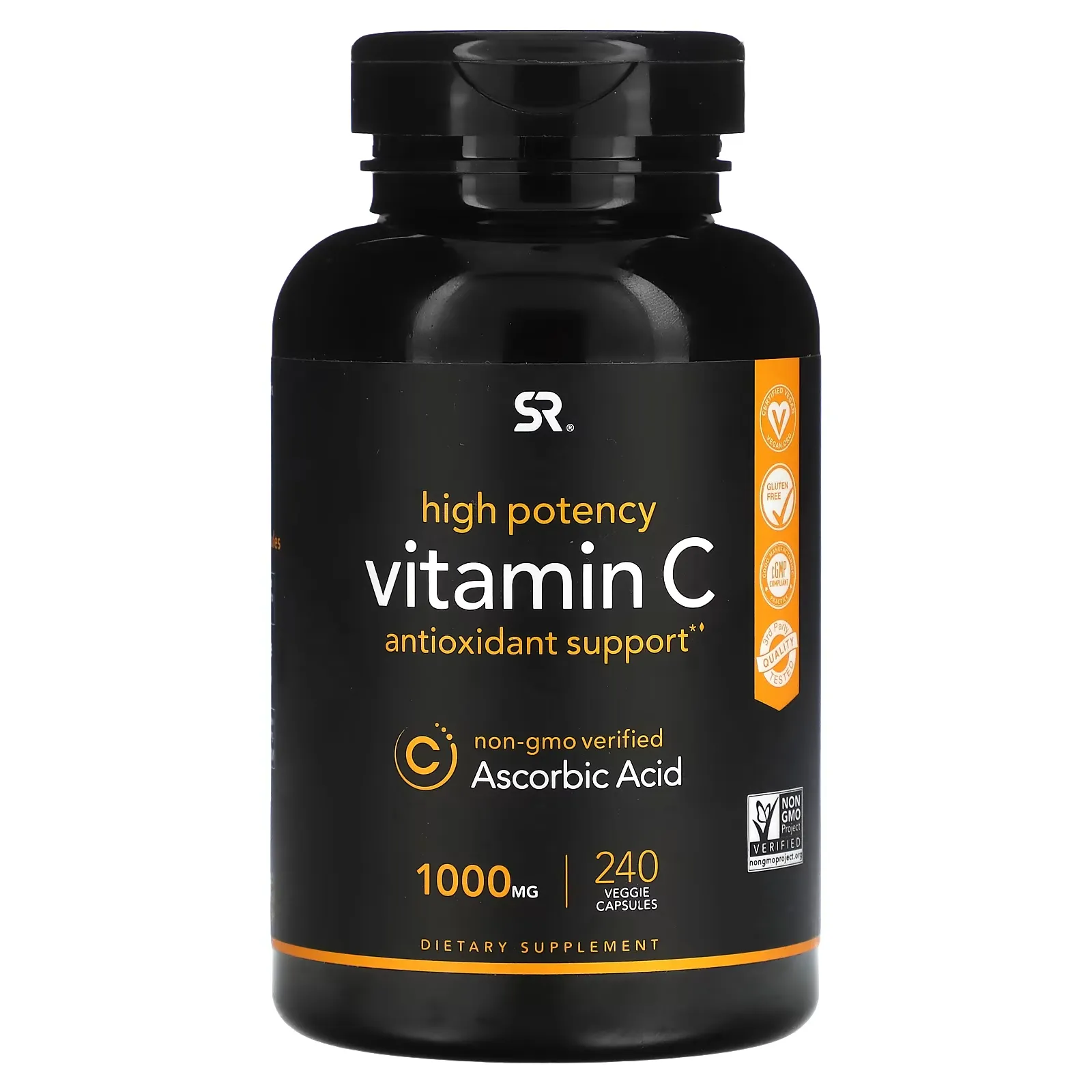 High Potency Vitamin C, 1,000 mg, 240 Veggie Capsules