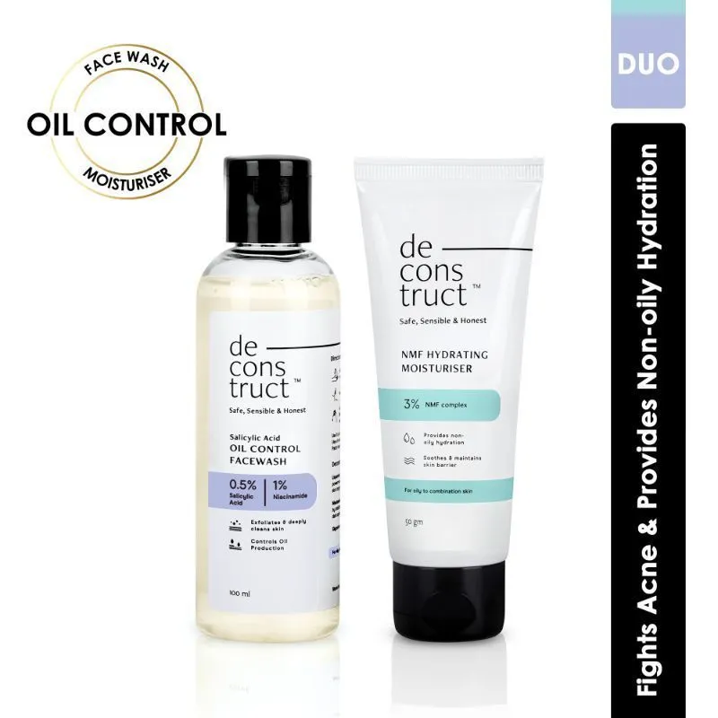 Deconstruct Daily Oil Free Cleanse & Hydrate Duo - Oil Control Face Wash + Hydrating Moisturizer