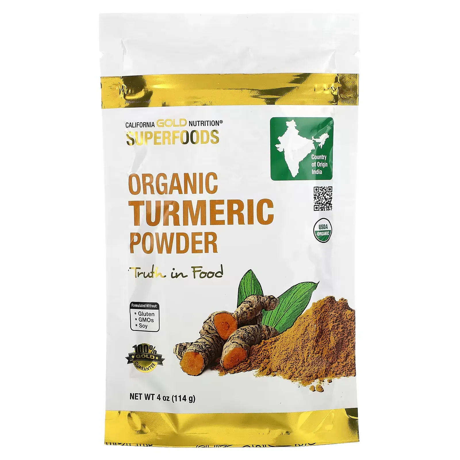 SUPERFOODS - Organic Turmeric Powder, 4 oz (114 g)