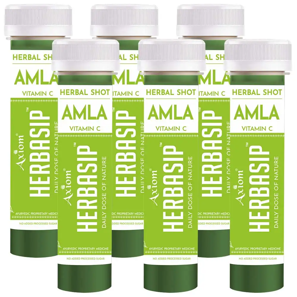 Herbasip Amla Juice Pack of 6 Shots,  Unflavoured  50 ml