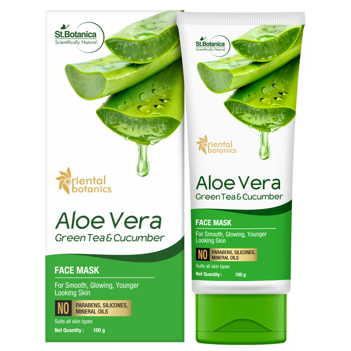 Oriental Botanics Aloe Vera Green Tea & Cucumber Face Mask