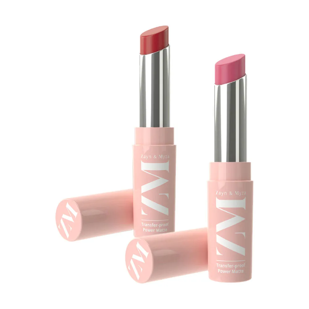 ZM Zayn & Myza Power Matte Lip Combo - Transfer Proof Blushing Beauty + Apricot Blush Lipstick