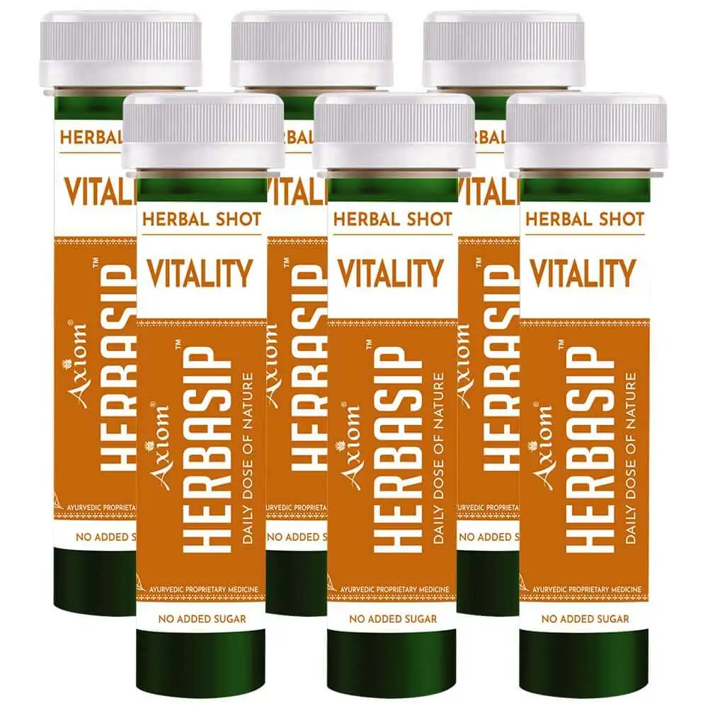 Herbasip Vitality Juice Pack of 6 Shots,  Unflavoured  50 ml