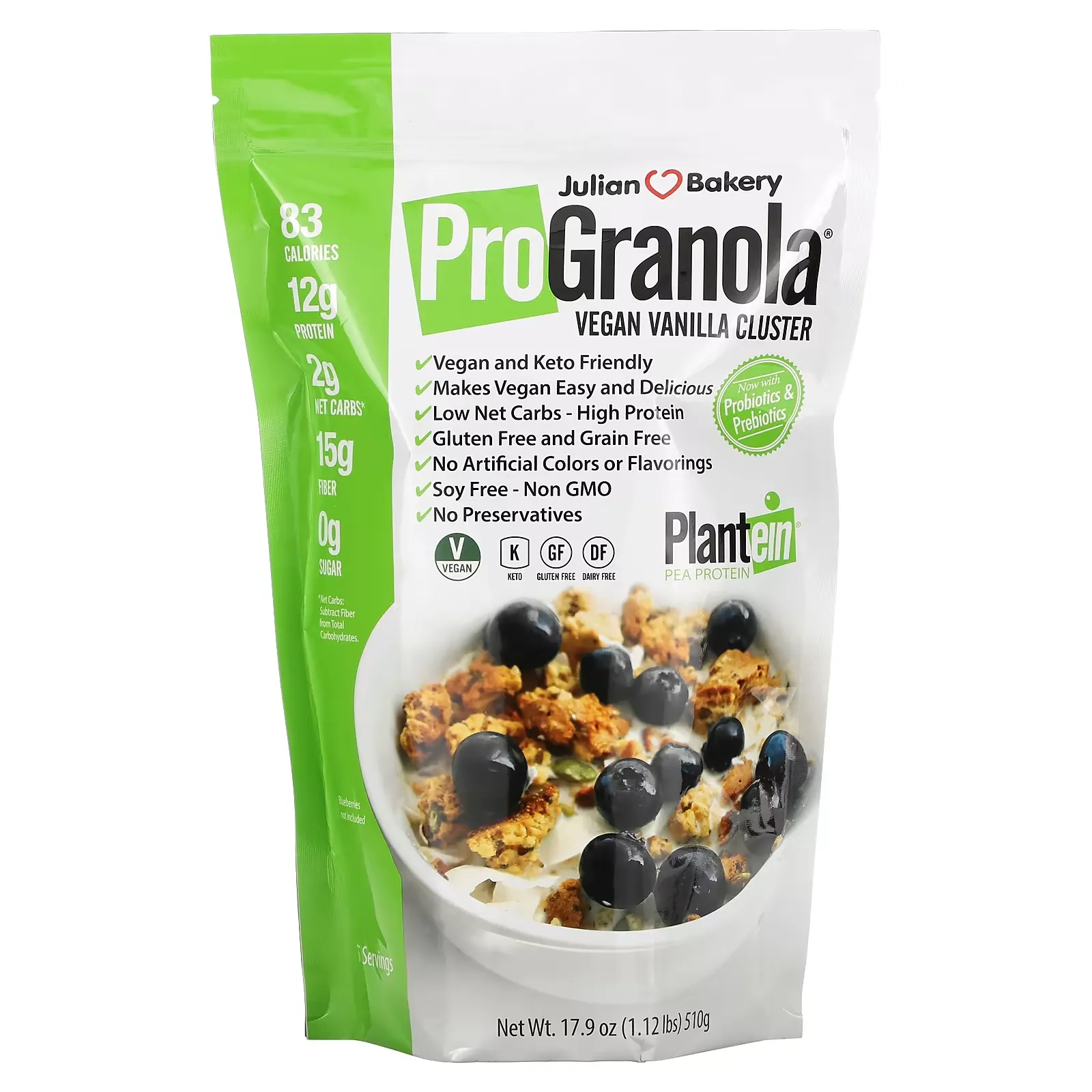 Pro Granola, Vegan Vanilla Cluster, 17.9 oz (510 g)