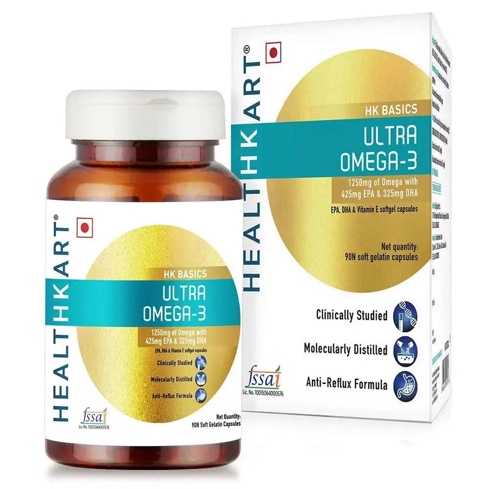 Healt Ultra Omega 3 Triple Strength with 425 EPA 325 DHA,  90 capsules