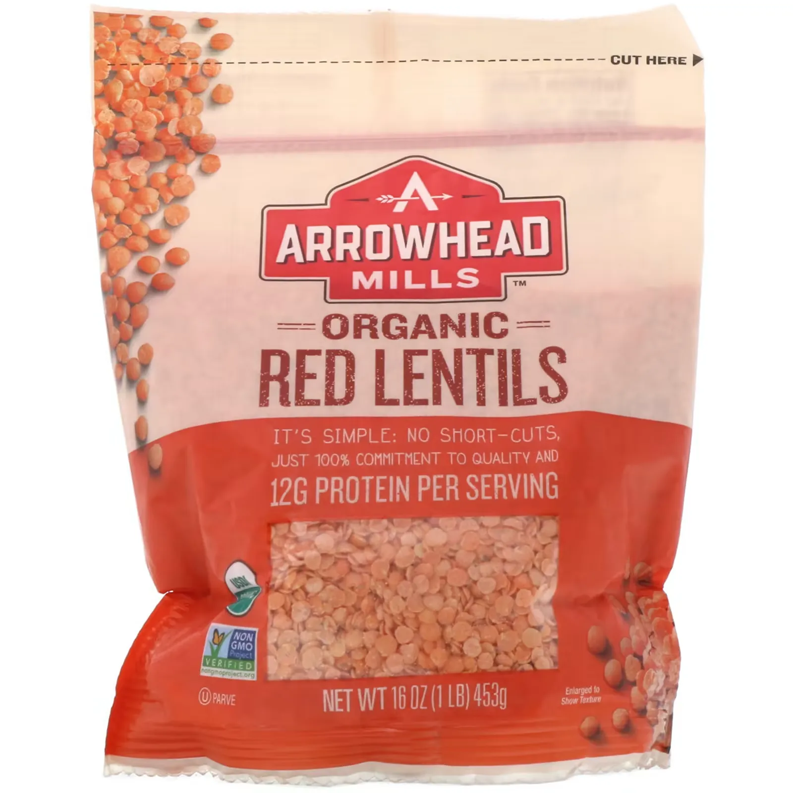 Organic Red Lentils, 16 oz (453 g)