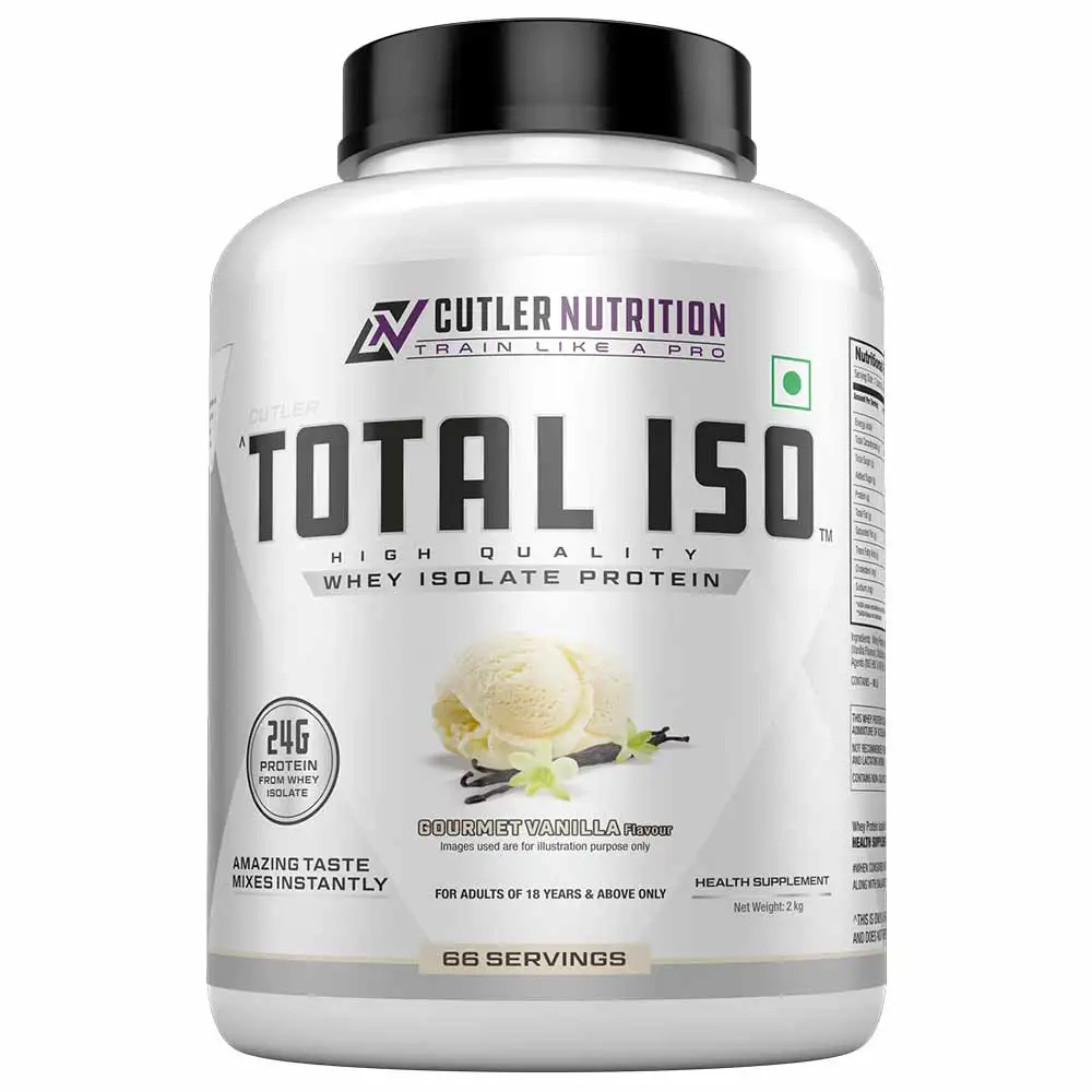 CUTLER NUTRITION TOTAL ISO Whey Protein Isolate,  4.4 lb  Gourmet Vanilla