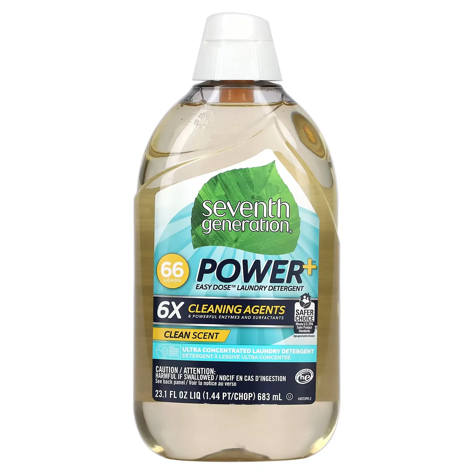 Power+ Easy Dose Laundry Detergent, Clean, 66 Loads, 23.1 fl oz (683 ml)