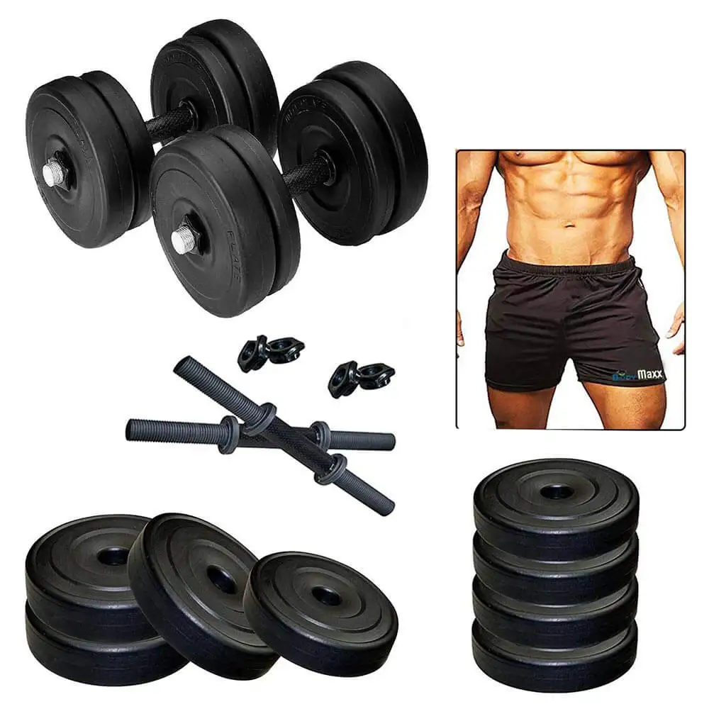 Body Maxx Adjustable Dumbells Set with Gym Shorts 50 Kg