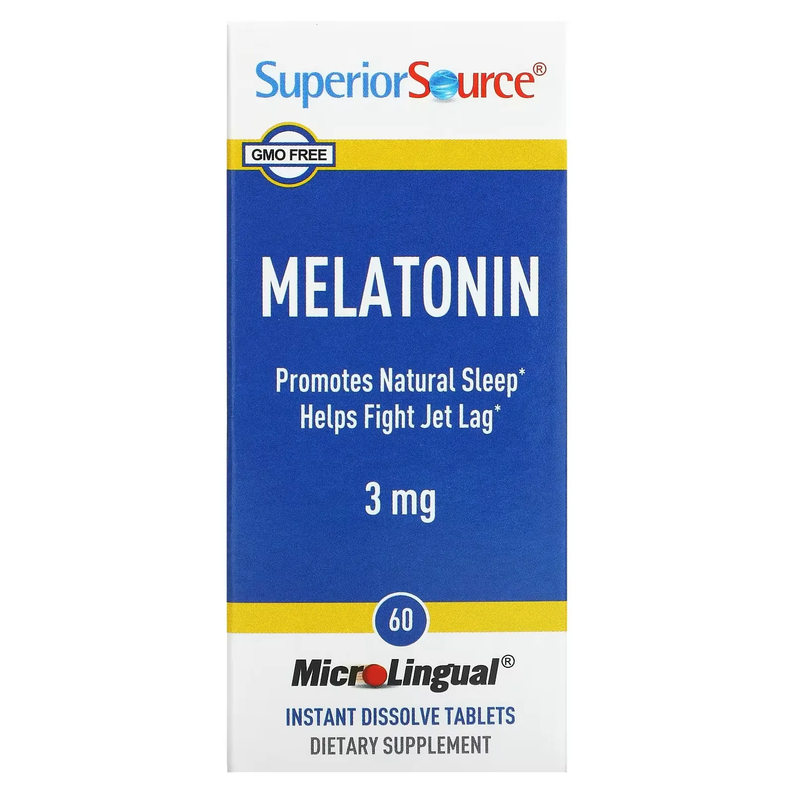 Melatonin, 3 mg, 60 MicroLingual Instant Dissolve Tablets