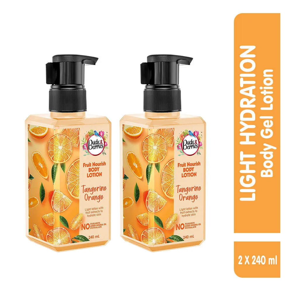 Buds & Berries Tangerine Orange Vitamin C Enriched Fruit Nourish Body Lotion (Pack of 2)