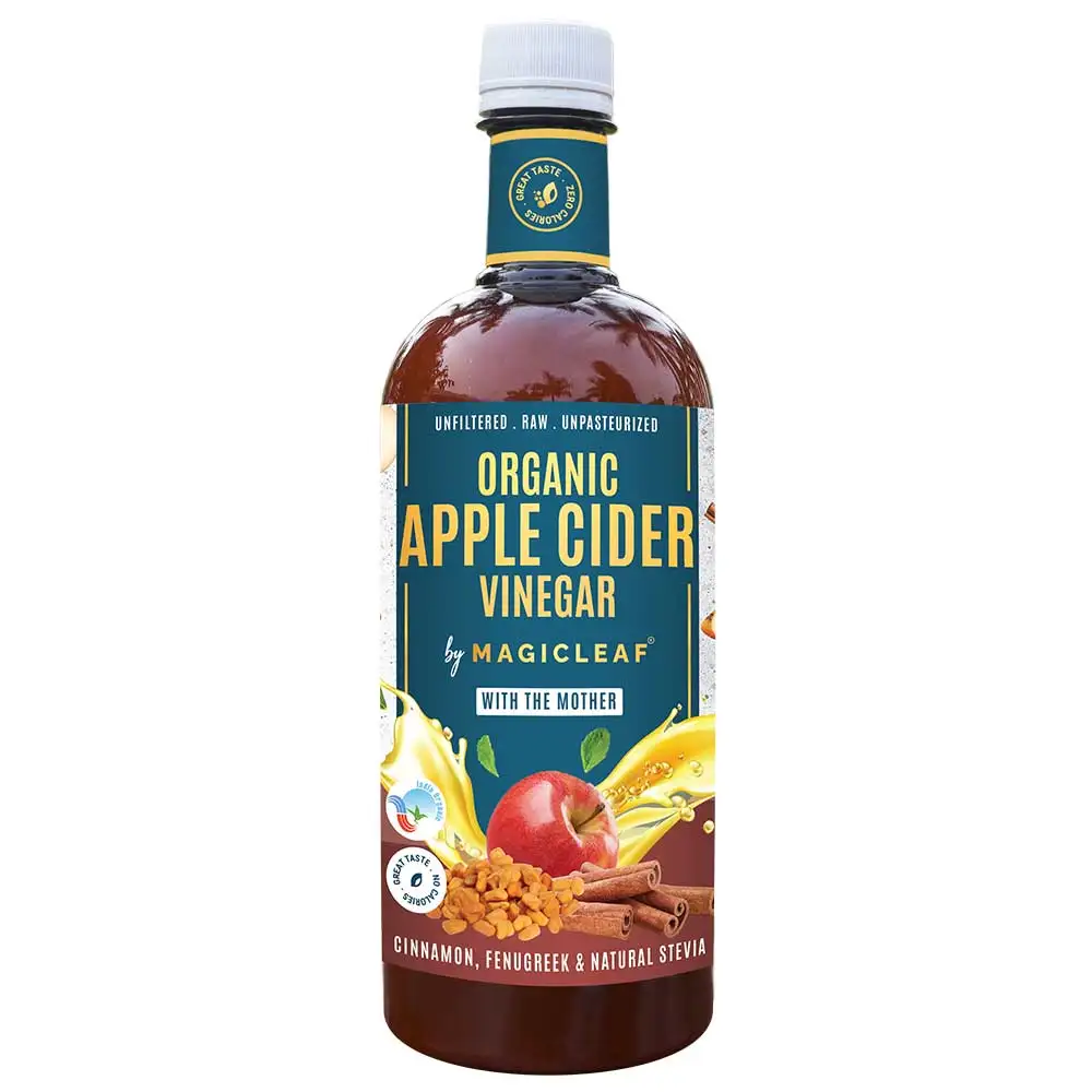 Magicleaf Organic Apple Cider Vinegar,  750 ml  Cinnamon Fenugreek & Stevia