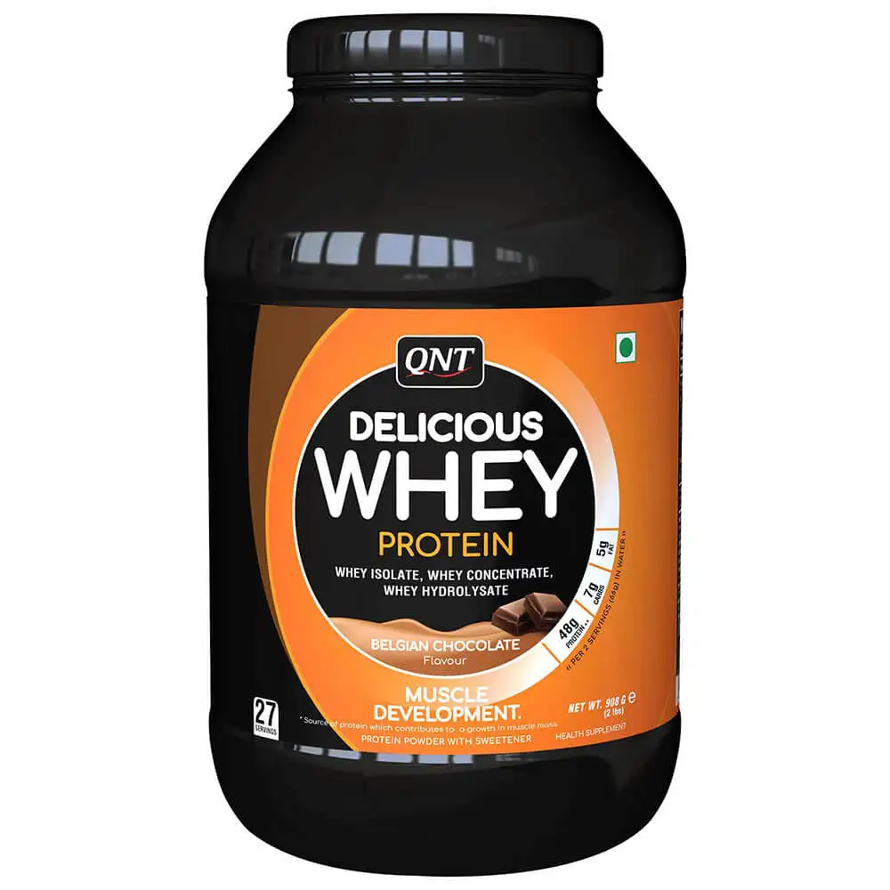 QNT Delicious Whey Protein,  2 lb  Belgian Chocolate