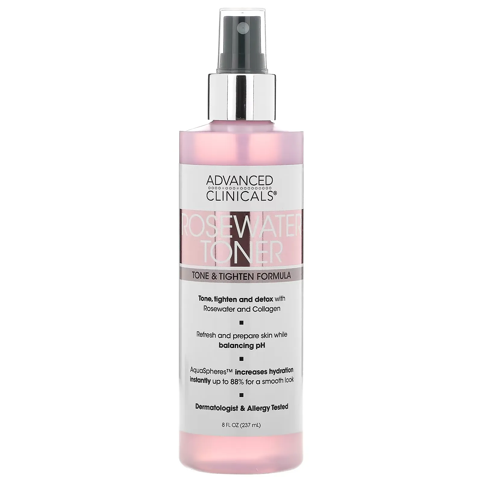 Rosewater Toner, Tone & Tighten Formula, 8 fl oz (237 ml)