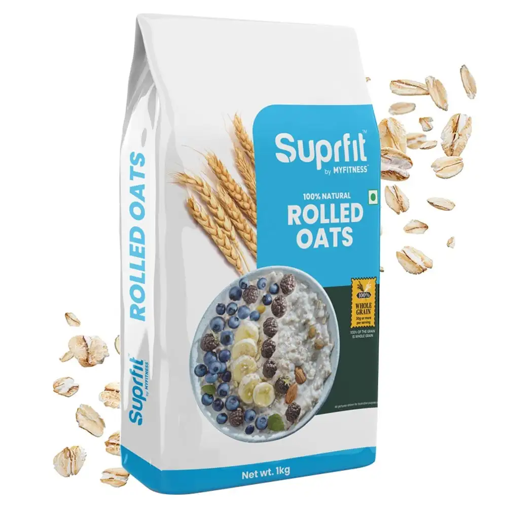 Suprfit 100% Natural Rolled Oats,  1 kg  Unflavoured