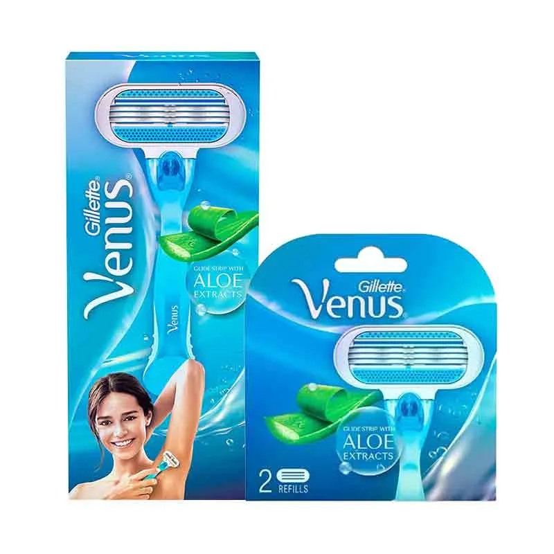 Gillette Venus Razor with Aloe Extract & 2 Refills Combo