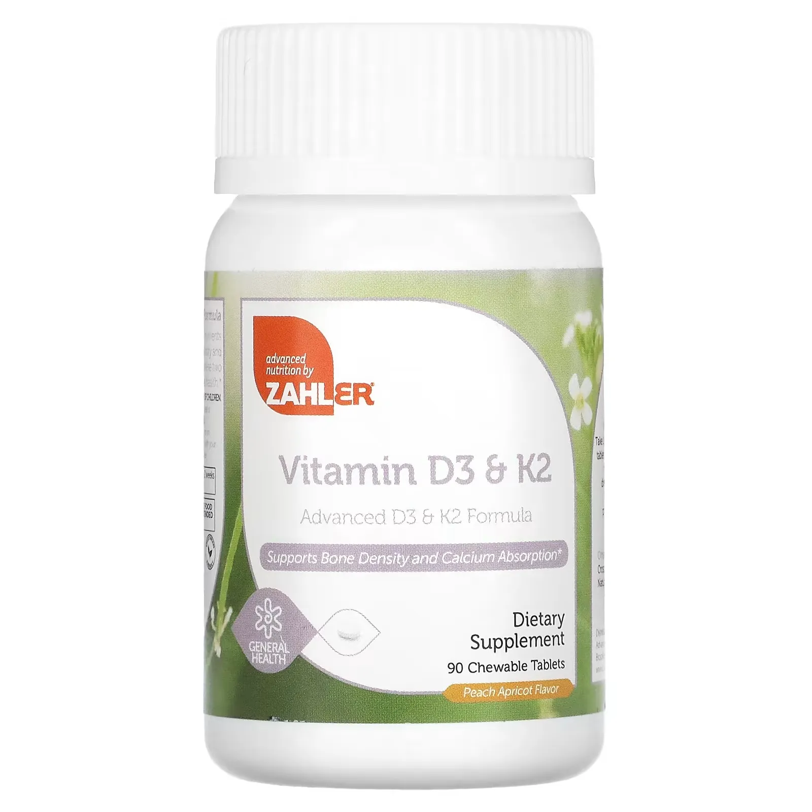 Vitamin D3 & K2, Peach Apricot, 90 Chewable Tablets