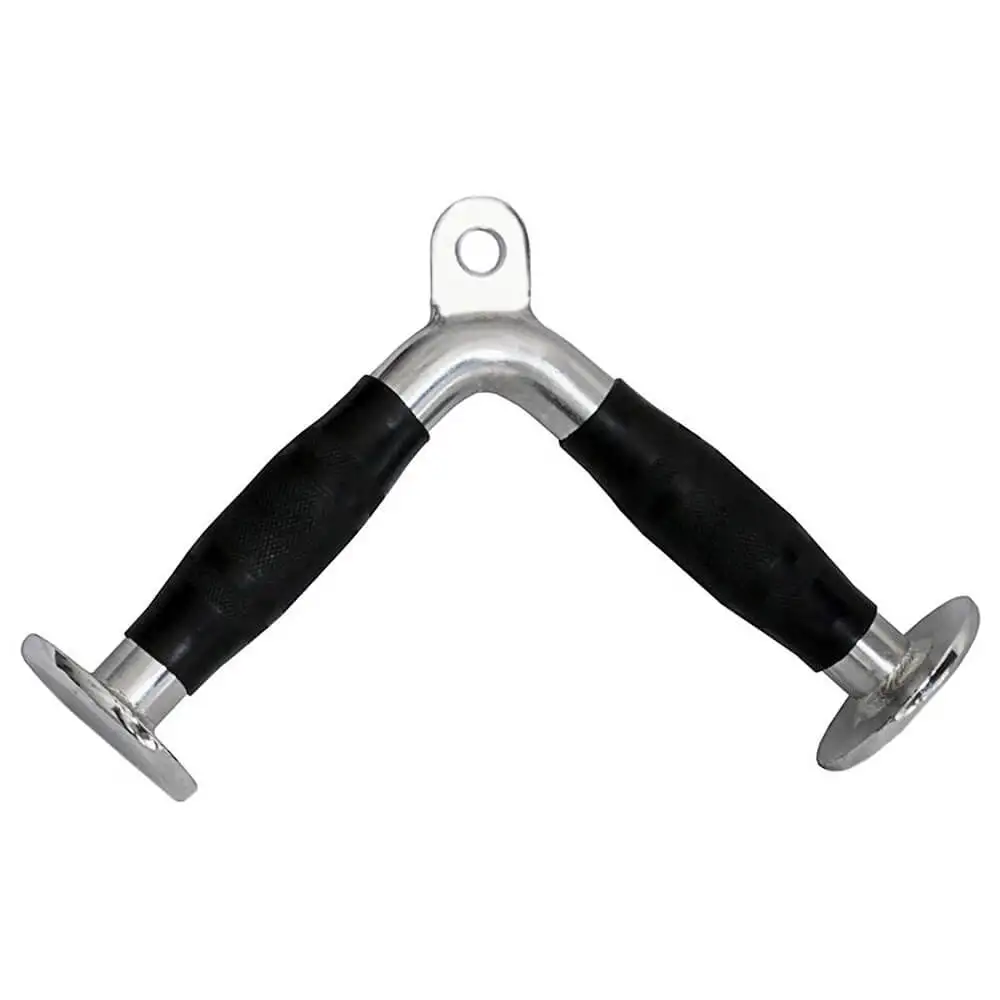 Fitsy V Shape Tricep Rubber Bar,  Silver and Black