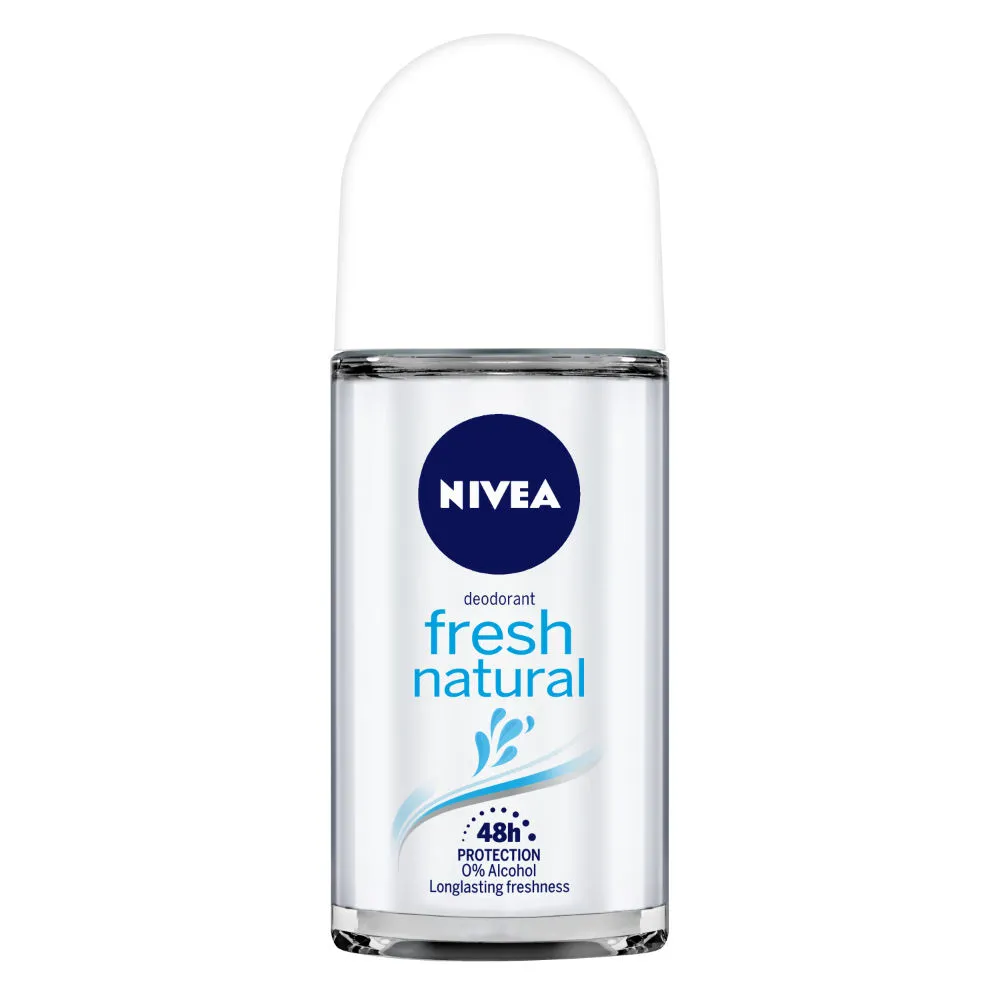 NIVEA Women Deodorant Roll On, Fresh Natural, Long Lasting Freshness & 48h Protection