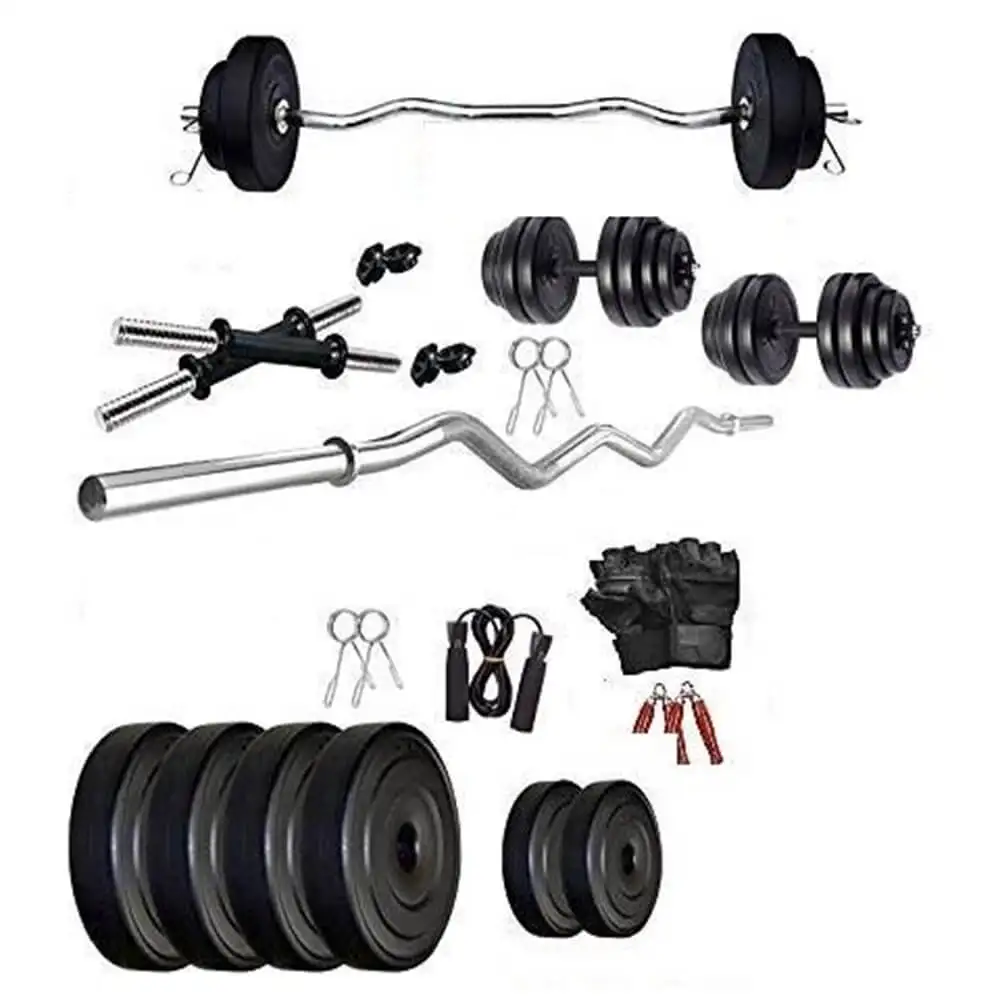 HUSTLE FITNESS PVC 30 Kg Home Gym Set 3