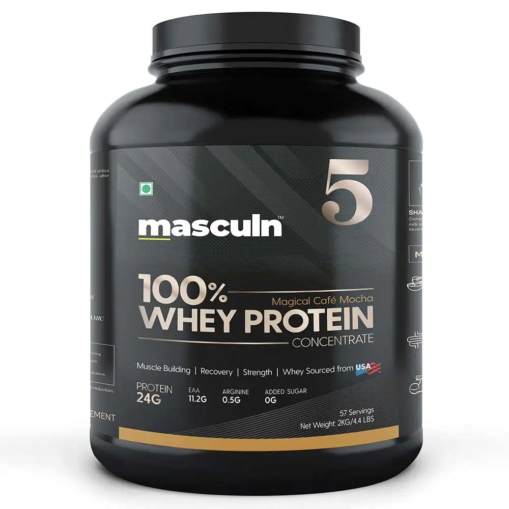 Masculn 100% Whey Protein Concentrate,  4.4 lb  Magical Cafe Mocha