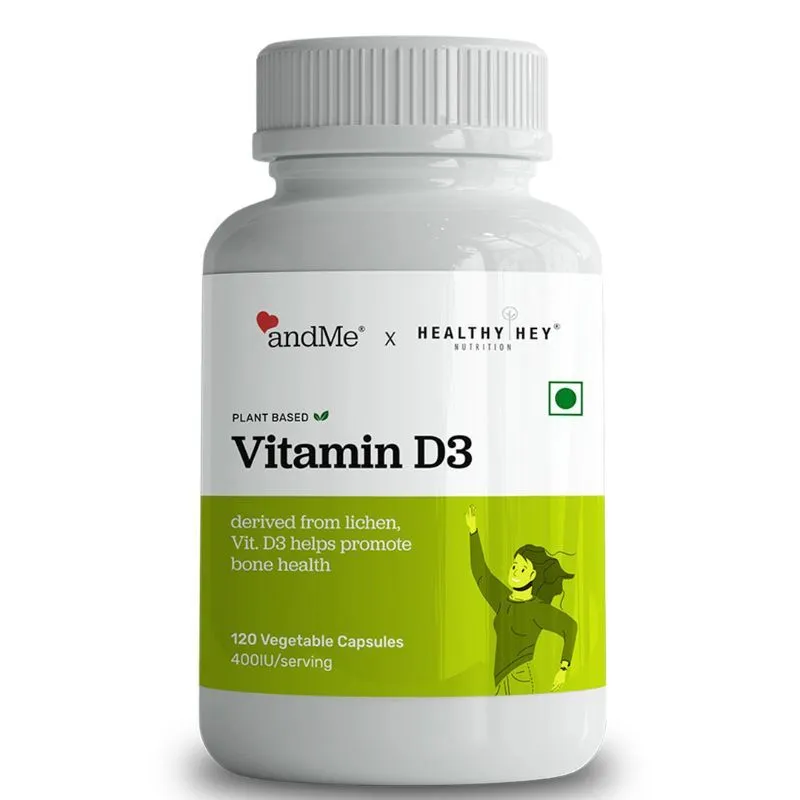 andMe Nutrition Vegan Vitamin D3 Natural Plant Based Veg Capsules