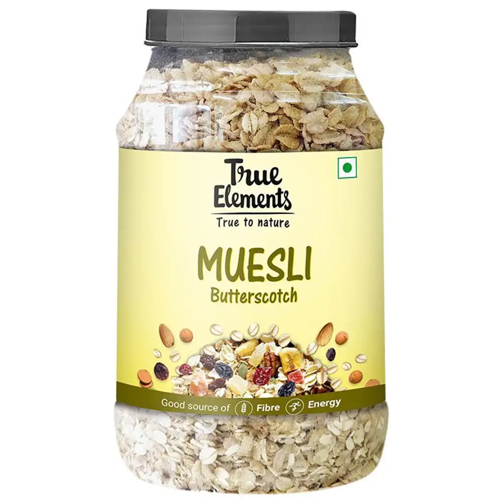 True Elements Butterscotch Muesli,  1 kg  Unflavoured