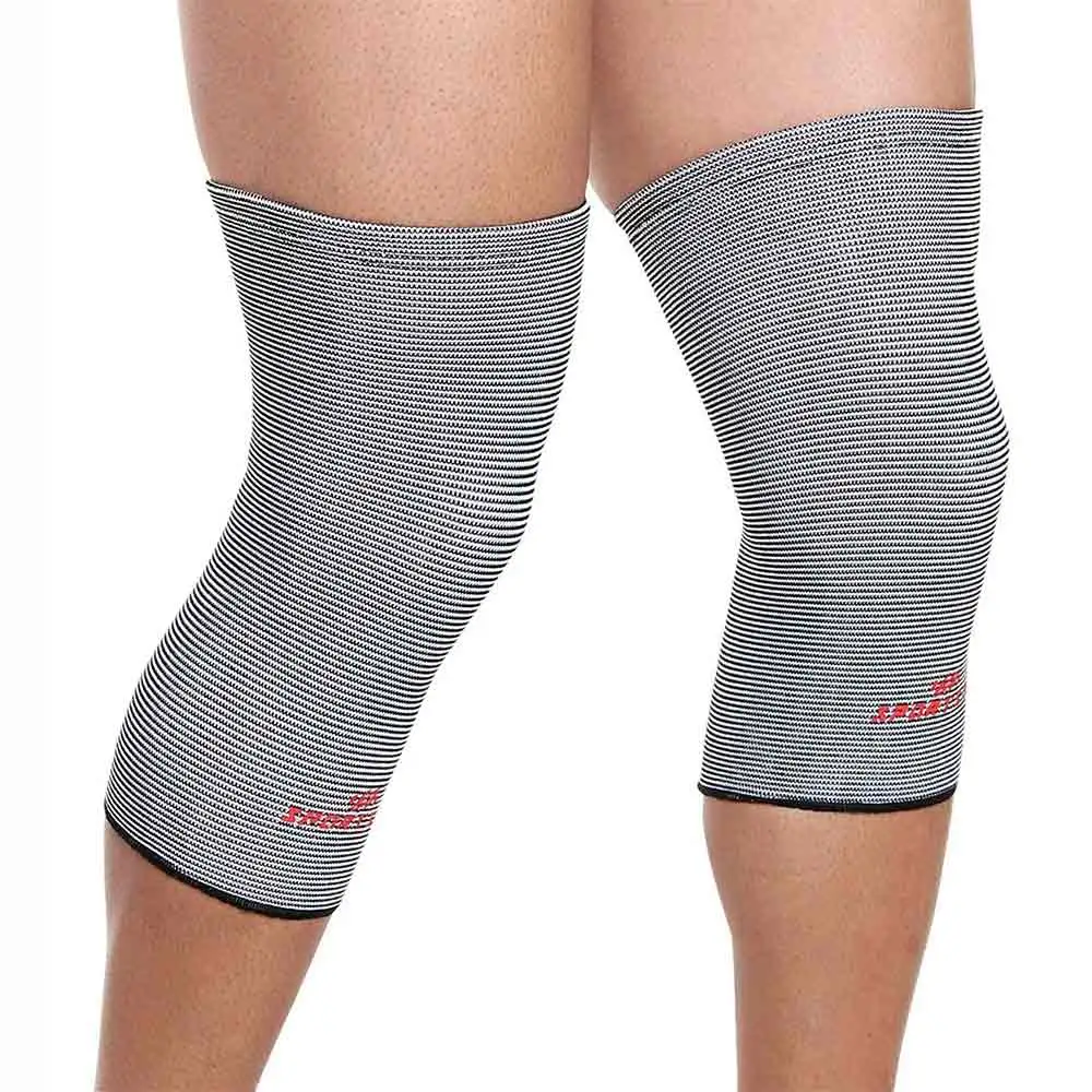 SportSoul Premium Compression Knee Support,  Black & White  Large (1 Piece)