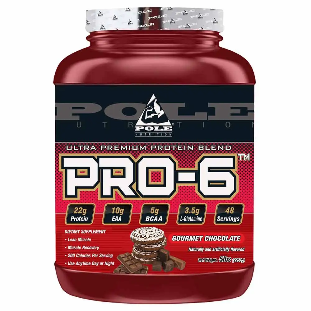 Pole Nutrition Pro 6 Protein Blend,  5 lb  Gourmet Chocolate