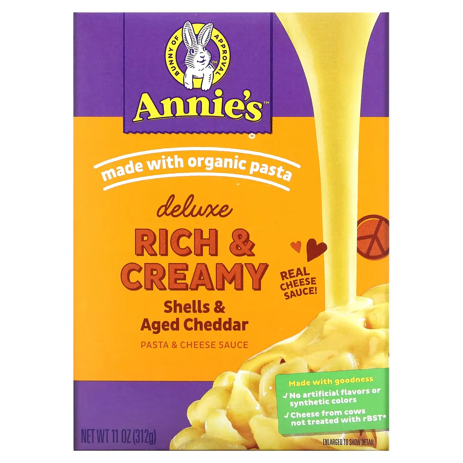 Deluxe Rich & Creamy, Pasta & Cheese Sauce, Shells & Aged Cheddar, 11 oz (312 g)