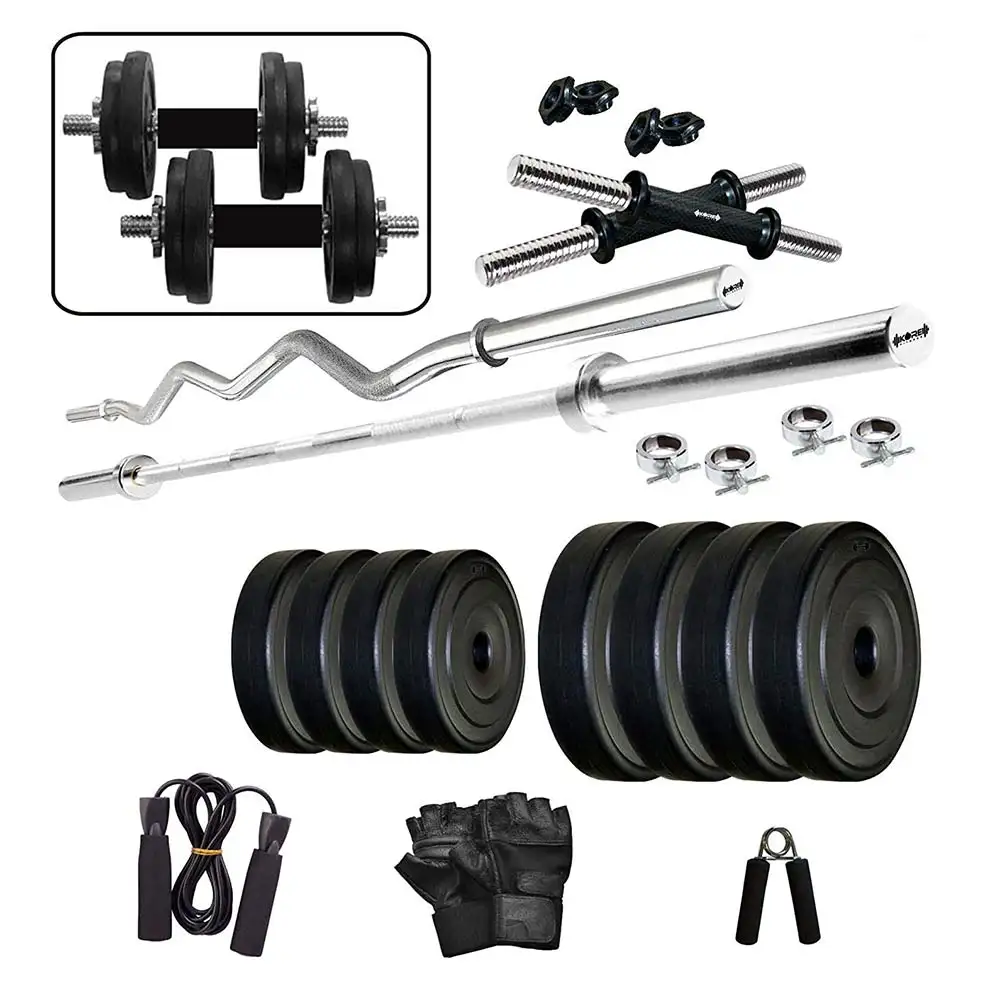 HUSTLE FITNESS PVC 20 Kg Home Gym Set 2