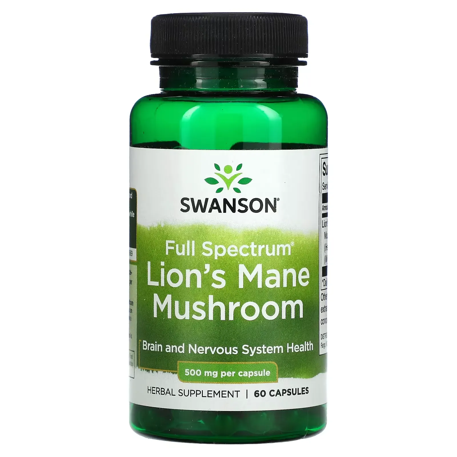 Full Spectrum Lion's Mane Mushroom, 500 mg, 60 Capsules