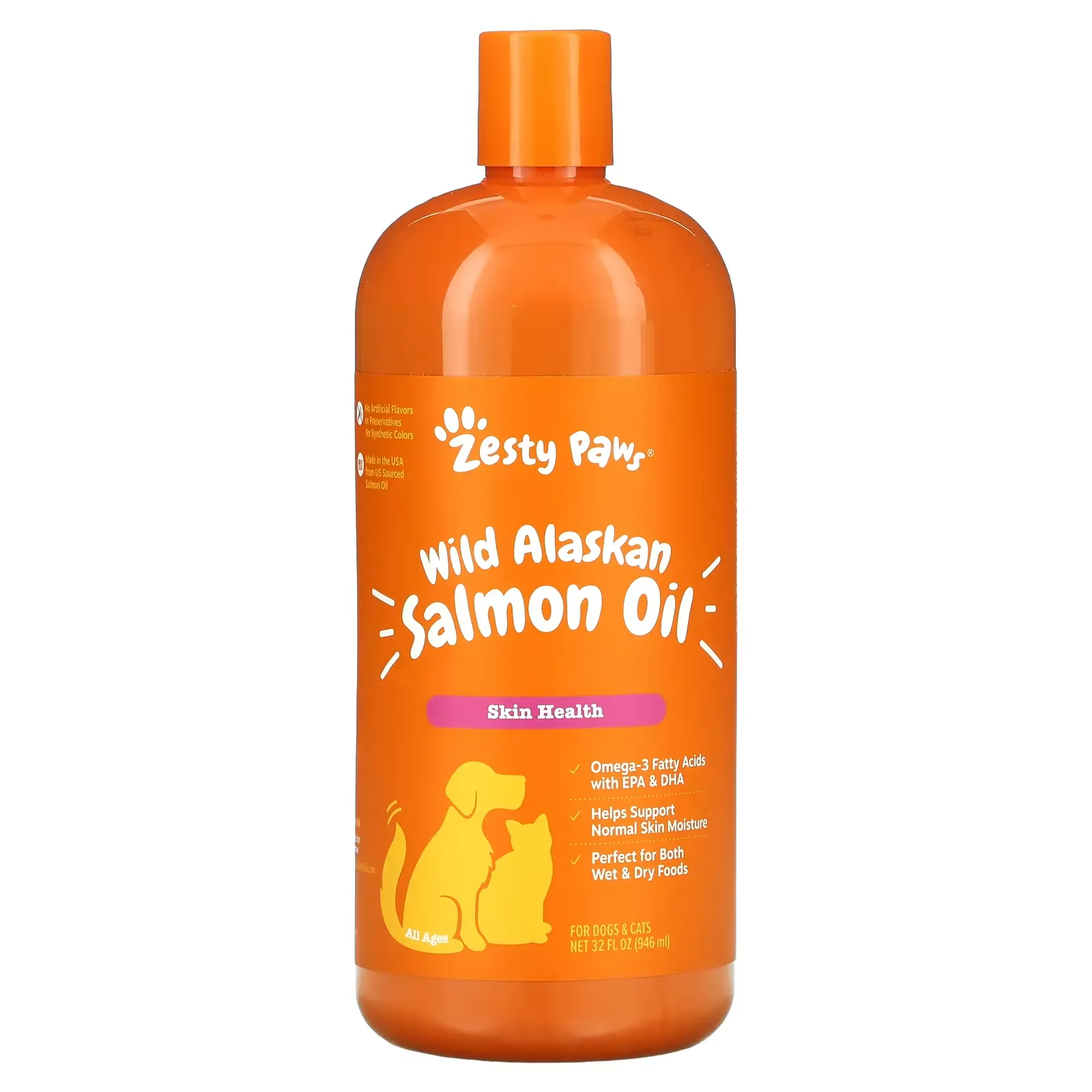 Wild Alaskan Salmon Oil for Dogs & Cats, Skin Health, All Ages, 32 fl oz (946 ml)