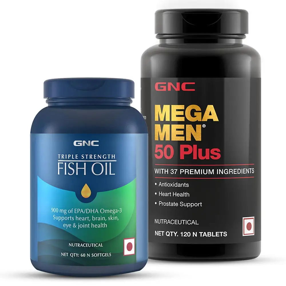 GNC Triple Strength Fish Oil & Mega Men 50 Plus Combo,  2 Piece(s)/Pack