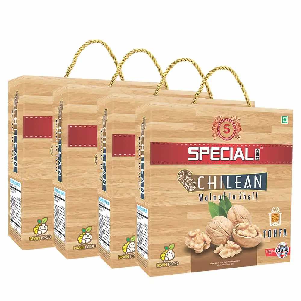 Special Choice Chilean Walnut in Shell,  500 g  Tohfa (Pack of 4)