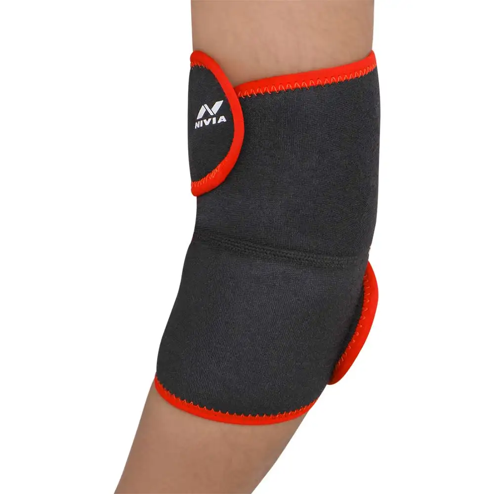 Nivia Orthopedic Elbow Support Open Adjustable,  Red-Black  Medium