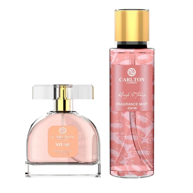 Carlton London Women Combo Of Muse Perfume + Blush & Tease Body Mist