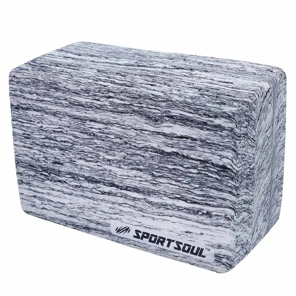 SportSoul Designer Yoga Block,  White & Black (Pack of 2)  22 x 15 x 10 cm