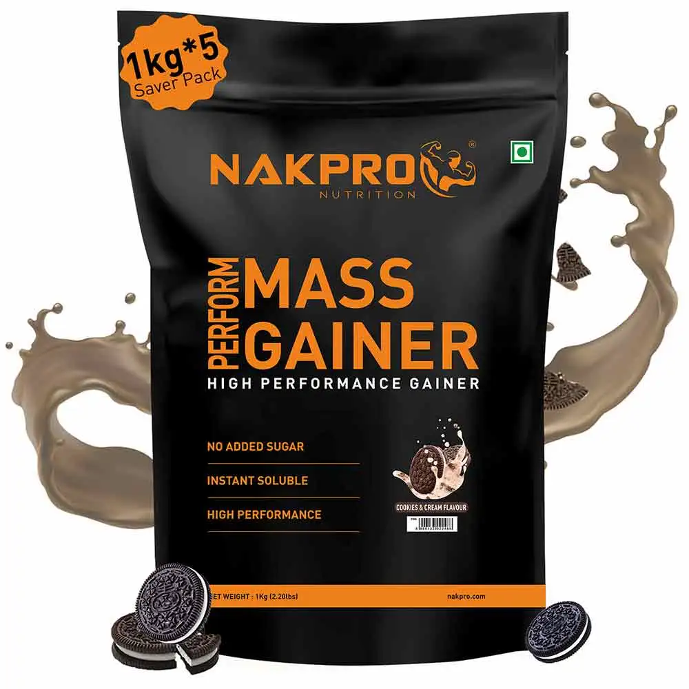 Nakpro Perform Mass Gainer,  2.2 lb  Cookies & Cream (Pack of 5)