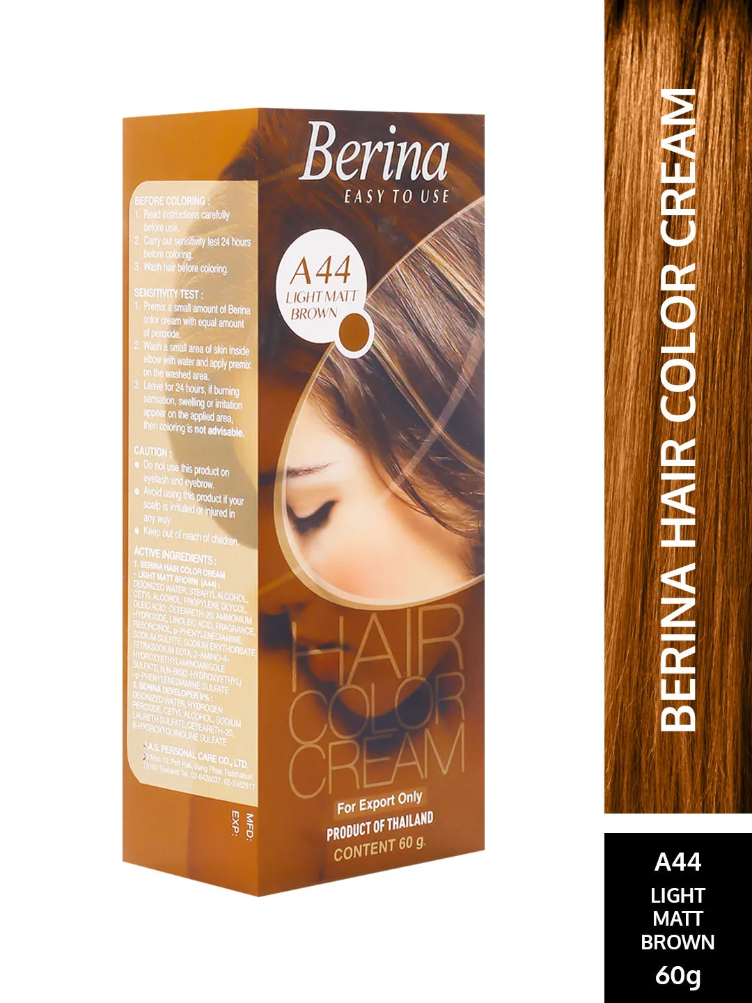 Berina Hair Color Cream - Light Matt Brown