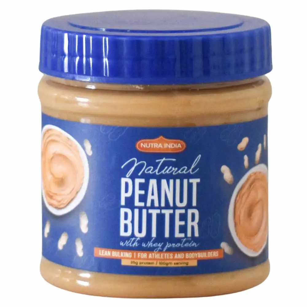 Nutra India Peanut Butter with Whey Protein,  0.300 kg  Natural