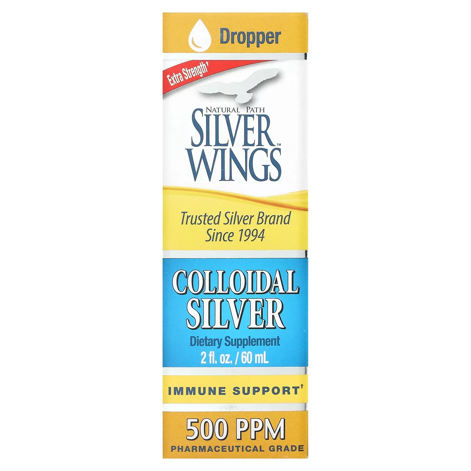 Colloidal Silver, 500 PPM, 2 fl oz (60 ml)