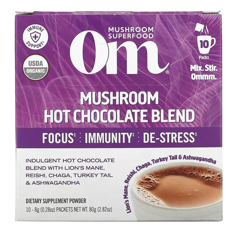 Mushroom Hot Chocolate Blend, 10 Packets, 0.28 oz (8 g) Each