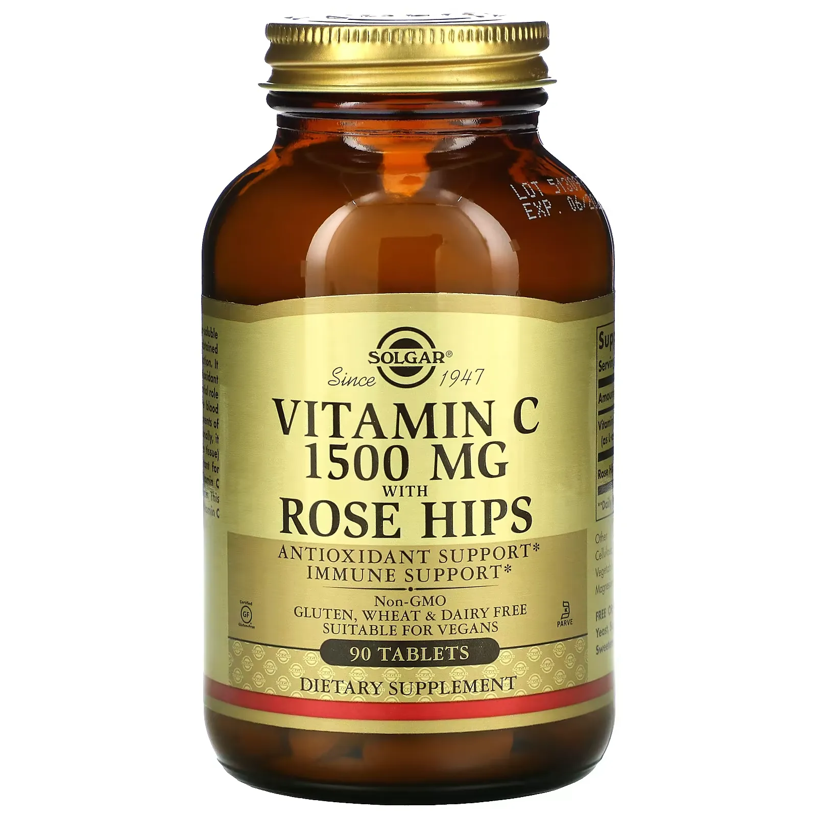 Vitamin C with Rose Hips, 1,500 mg, 90 Tablets